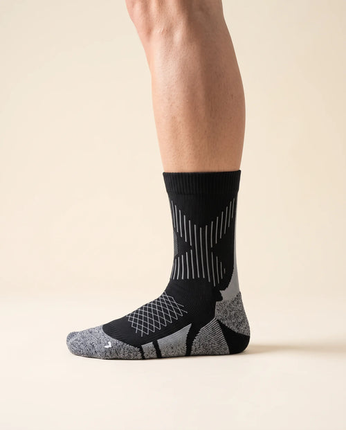 Court Sock Crew in Midnight black, side view