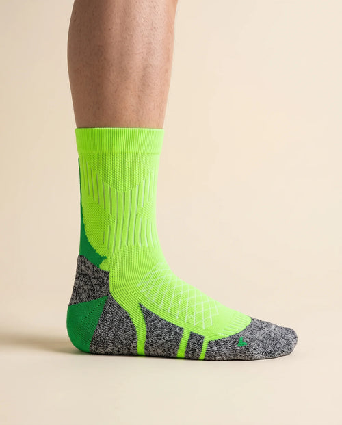 Court Sock Crew in Kitchen Volt green, side view